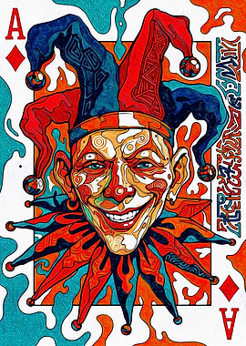 Joker Ace of Diamonds Card Art