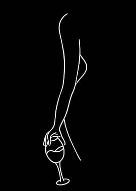 Minimalist Woman Holding Wine Glass
