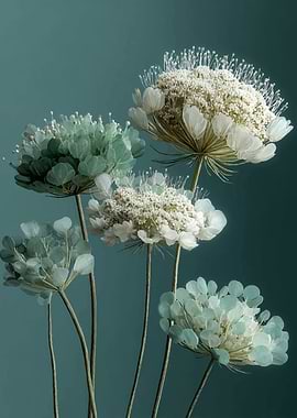 Delicate White and Green Flowers