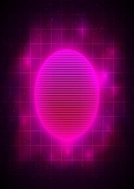 Retro Neon Grid Sun