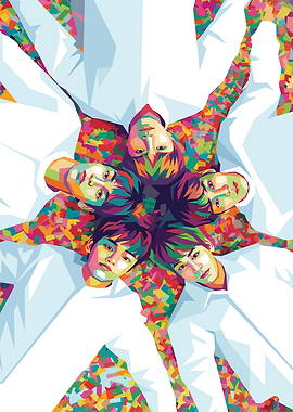 K-Pop Group in Pop Art Style
