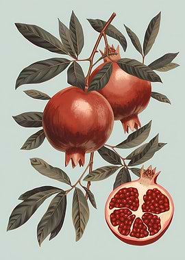 Pomegranates on a Branch