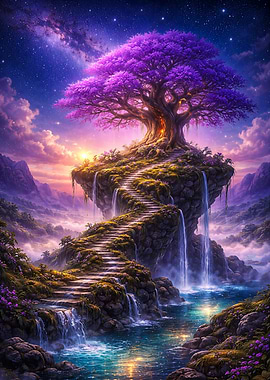 Magical Tree on Floating Island