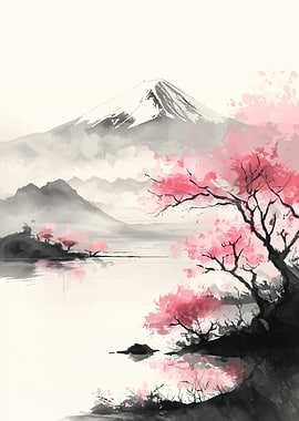Mount Fuji with Cherry Blossoms