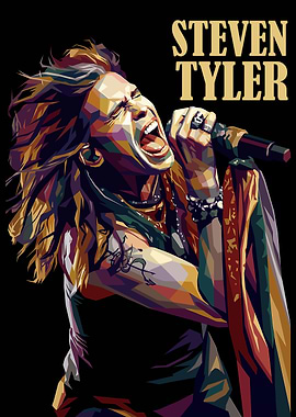 Steven Tyler Singing with Microphone