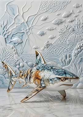 Porcelain Shark – Ocean Relief Elegance