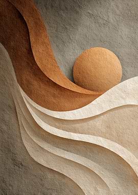 Abstract Earth Tones Wave Art