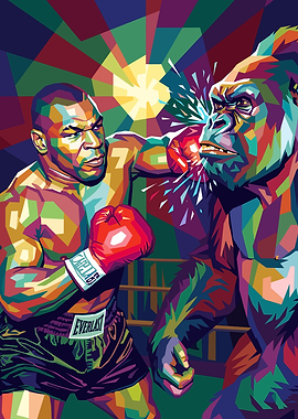 Mike Tyson boxing a gorilla
