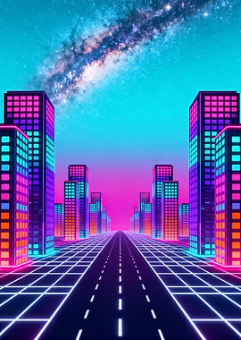 Vaporwave Skyline