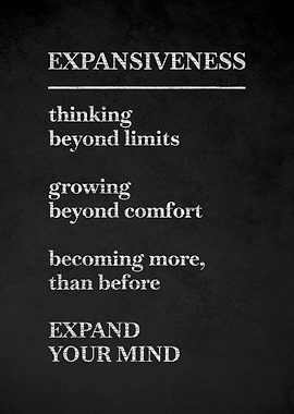 Inspirational Text Art EXPANSIVENESS