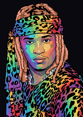 Colorful Portrait of a Young Thug