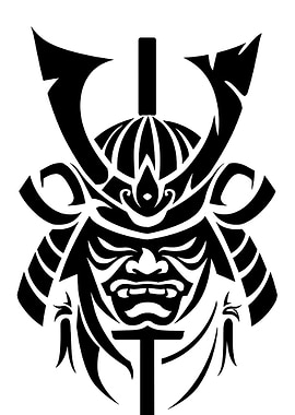 Samurai Warrior Mask Emblem