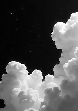 Night Sky with Cumulus Clouds