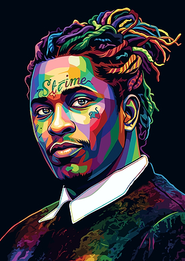 Colorful Portrait of a Young Thug