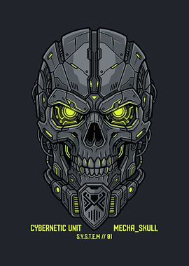 Cybernetic Mecha Skull