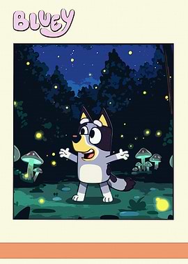 Bluey in a magical forest