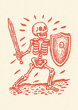 Skeleton Warrior with Sword and Shield