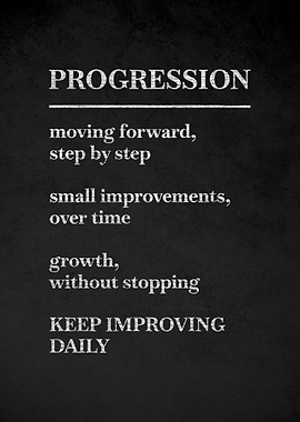 Progression Motivational Text Art