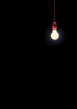 Single Light Bulb in Darkness