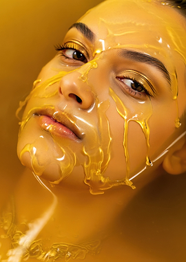 Woman with Honey on Face
