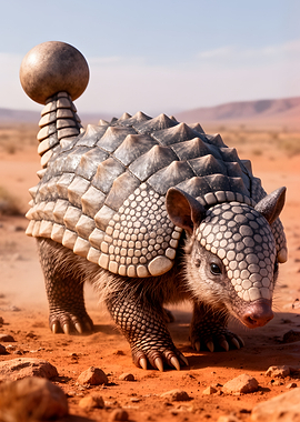 Armadillo in a Desert Landscape