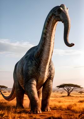 Dinosaur in African Savannah
