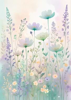 Watercolor Floral Meadow
