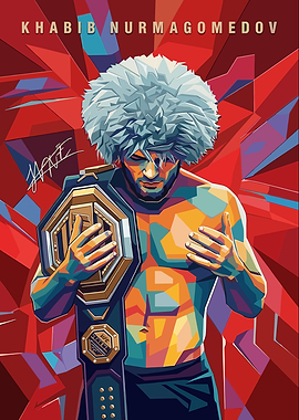 Khabib Nurmagomedov UFC Champion Portrait