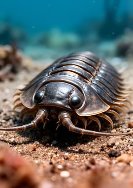 Trilobite on sandy ocean floor
