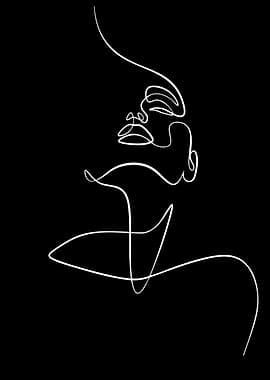 Minimalist Line Art Portrait