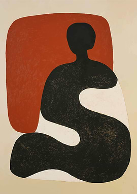 Abstract Figure in Red and Black