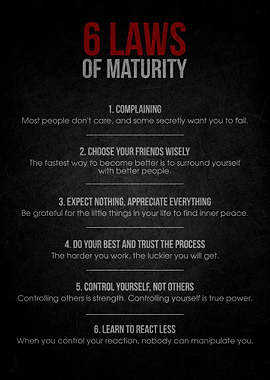 6 Laws of Maturity Poster