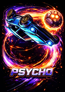 Psycho Rocket League Car and Ball