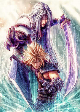 Cloud Strife and Sephiroth