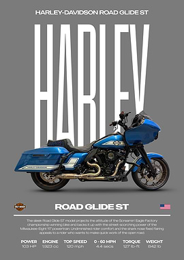 Harley-Davidson Road Glide ST Motorcycle Poster