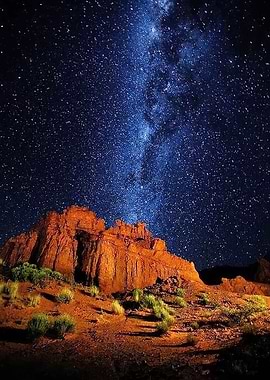 Milky Way Over Desert Mountains