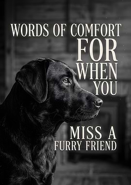 Black dog with inspirational text