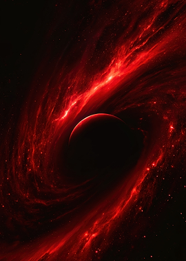 Red Nebula and Planet