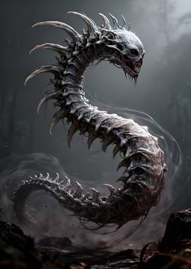 Horror Creature in Misty Forest