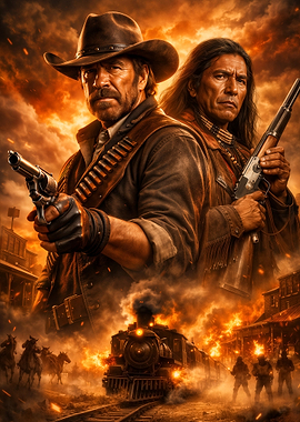 Western Heroes and Fiery Train