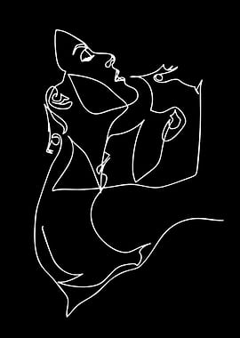 Abstract Line Art of a Woman