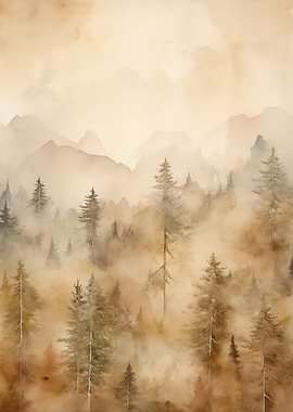 Misty Forest Landscape