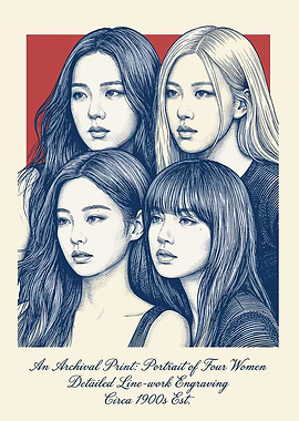 Blackpink Portrait Engraving