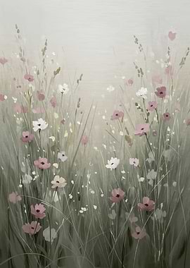 Soft Floral Meadow Painting