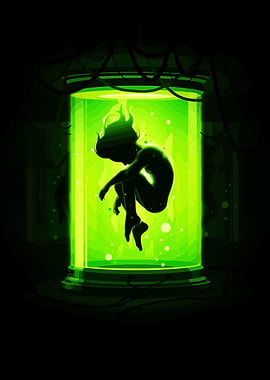 Silhouette in Green Bio-Pod