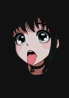 Anime Girl with Tongue Out