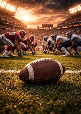 American Football Game at Sunset