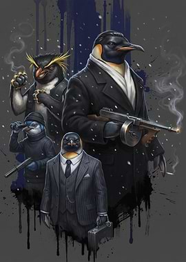 Penguin Gangsters with Guns