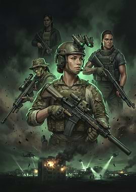 Female Special Forces Team in Combat