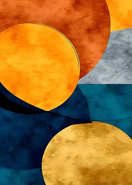 Abstract Geometric Circles with Textured Finish